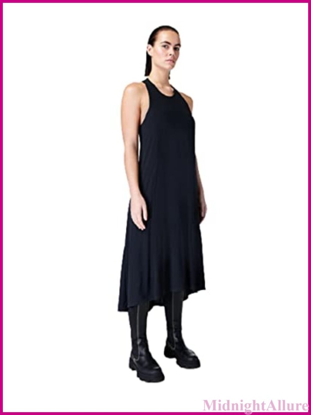 High-Stretch Midi Dress for Casual Wear